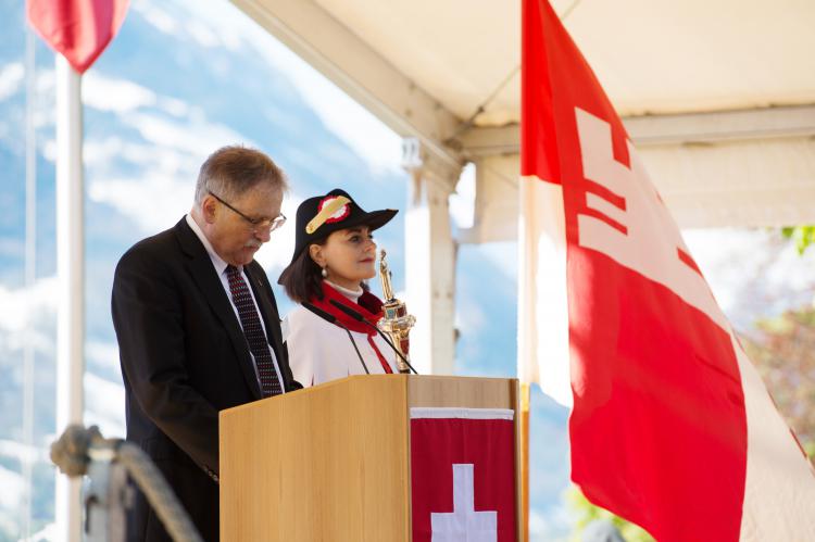 Landammann Franz Enderli eröffnet den Staatsakt.
